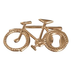 Abrebotellas de latón dorado con forma de bicicleta